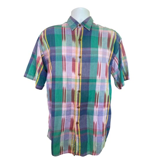 Arrow River Brand Large Short Sleeve Plaid Cotton Shirt For Men - Picture 1 of 6